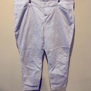 Blue Pinstripe Cigarette Pixie Pants 18 20